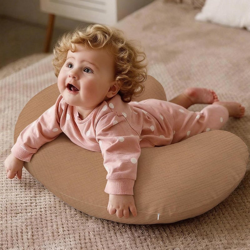FUNUPUP Muslin Nursing Pillow Cover Compatible with Boppy Nursing Pillow, Soft Baby Nursing Covers for Breastfeeding Pillows for Boys Girls, Brown - Image 5